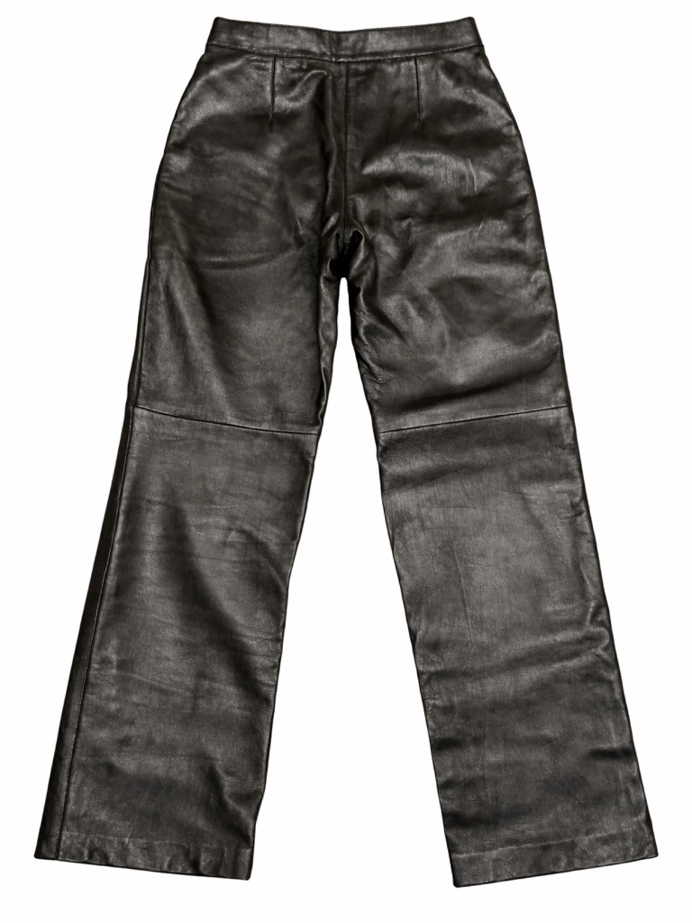 bebe Black Faux Leather Wide-Leg Pants